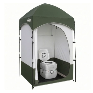 22L Portable Camping Toilet Shower Tent Changing Room Outdoor Loo Set