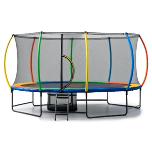 10 ft x 15 ft Oval Outdoor Trampoline with Reversible Rainbow & Orange Safety Pad Safety