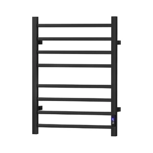 Heated Towel Rail 8 Square Bars with Timer Electric Heater Warmer Rack