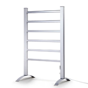 Electric Heated Towel Rail Rack 6 Bars with Timer Clothes Dry Warmer