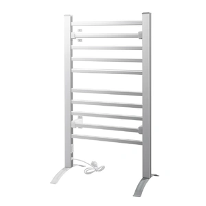 Electric Heated Towel Rail Rack 10 Bars Freestanding Clothes Dry Warmer