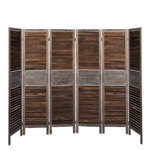  Room Divider 6 Panel Folding Brown