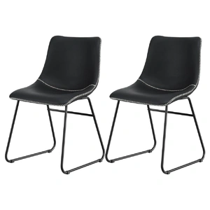 Artiss 2x Dining Chairs Retro PU Leather Kitchen Lounge Cafe Accent Chair Black