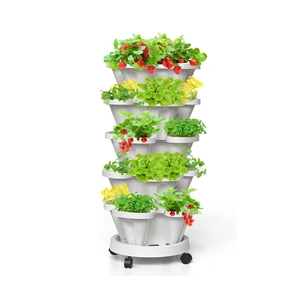 5-Tier Vertical Garden Planter ‚Äì Stackable Indoor/Outdoor Pot with Wheel Base