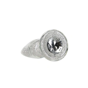 Pillow Talk Fancy Luxurious Glass Anal Plug W Clear Gem