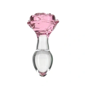 Pillow Talk Rosy Luxurious Glass Anal Plug W Clear Gem