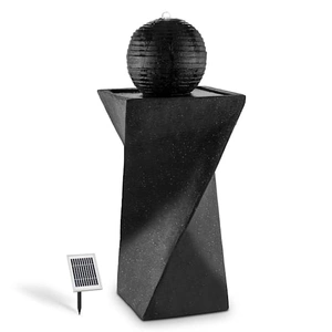 Samland SOLAR PANEL POWER WATER PUMP FOUNTAIN FEATURE WITH LED TWISTED DESIGN