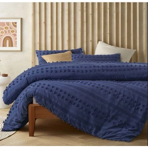 Sans Sovci Cotton Bijou Blue Quilt Cover Set by Queen