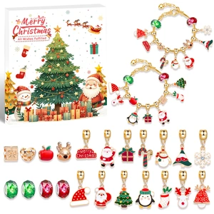 Christmas gift DIY Cartoon Snowman Bracelet Set with Crystal Beads