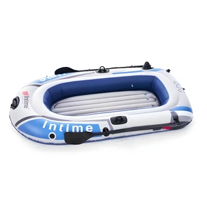 2-Person Inflatable Boat: 190x100cm Thick PVC Raft for Lakes/Pools – 180kg Capacity with Oars & Pump