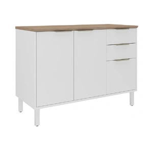 Base Kitchen Steel Cabinet/Cupboard with 3 Doors + 2 Drawers - Renova White Flat Pack DIY