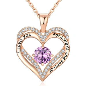 18K Rose Gold Necklaces for Women, 925 Sterling Silver Gifts for Mothers Day, Jewelry for Wife Mom Her Girlfriend, Birthstone Diamond Necklace for Bir