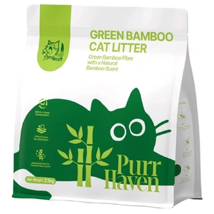 Purr Haven Green Bamboo Cat Litter | 10 Carton | 6 Packs Per Carton | 2.5kg Per Pack