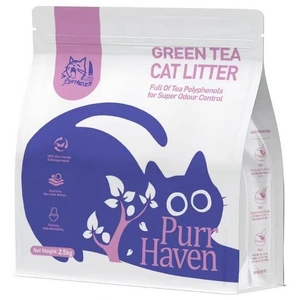 Purr Haven Green Tea Cat Litter | 1 Carton | 6 Packs Per Carton | 2.5kg Per Pack