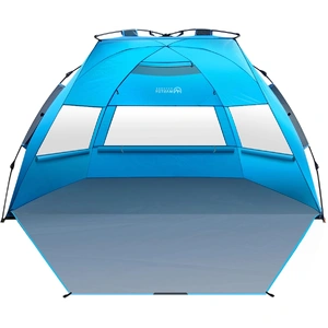 OutdoorMaster Pop Up 3-4 Person Beach Tent X-Large - Easy Setup, Portable Beach Shade Canopy Folding Sun Shelter with UPF 50+ UV Protection Removable 