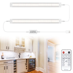 Led Under Cupboard Kitchen Lights, Dimmable Bar Cupboard Lights with Remote Control for Wardrobe,Cupboards, Closets, Display CabinetsÔºàNatural White,