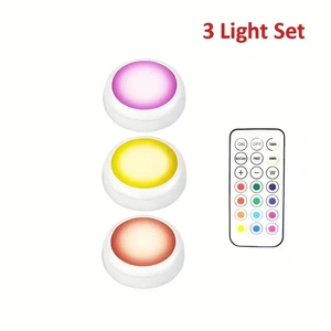 6 Pack RGBW LED Cabinet Lights, Remote Control, Battery Powered