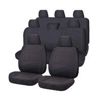 Seat Covers for TOYOTA LANDCRUISER 200 SERIES GXL - 60TH ANNIVERSARY VDJ200R-UZJ200R-URJ202R 11/2008 - ON 4X4 SUV/WAGON 8 SEATERS FMR CHARCOAL ALL TER