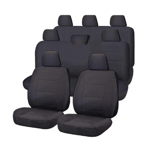 Seat Covers for TOYOTA LANDCRUISER 200 SERIES GXL - 60TH ANNIVERSARY VDJ200R-UZJ200R-URJ202R 11/2008 - ON 4X4 SUV/WAGON 8 SEATERS FMR CHARCOAL ALL TER