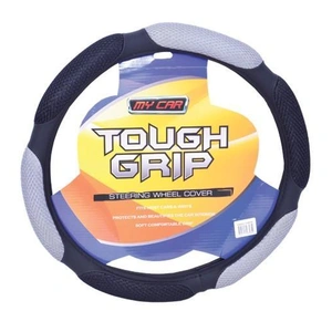 Ohio Steering Wheel Cover With Mesh/Suede Grips - Black/Grey