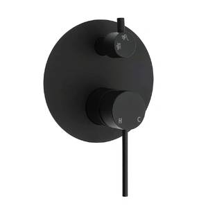 Stainless Steel Black Round Shower Mixer Diverter Lead Free Healthy For Bath Set
