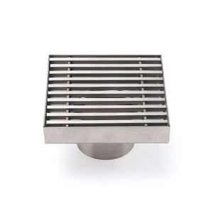 Bathroom SUS 100mm Square Strip Fence Sword Shower Grate Floor Drain 50mm Outlet