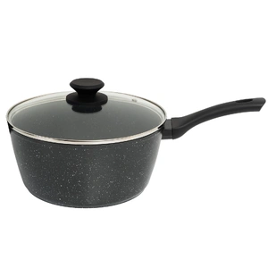 Forged Saucepan With Lid Cookware Kitchen Black 20cm