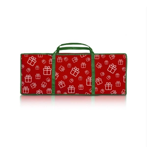 Santa's Helper Printed Christmas Paper Storage Bag With 5 Rolls and Scissors Set