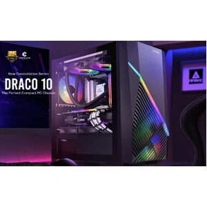 ANTEC DRACO10 m-ATX, ITX. Support Large VGA up to 360mm. Mesh Front, Top Vent, Easy clean dust filters, 1x Fan in Rear, Gaming Case