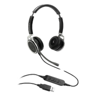 GRANDSTREAM GUV3005 Premium Dual Ear USB Headset, Busy Light, Noise Canceling Microphone, HD Audio, 2m USB Cable, Suits Teams, Zoom, 3CX