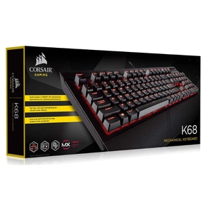 CORSAIR Gaming K68 - IP32 Spill Resistant, Compact Mechanical Keyboard, Cherry MX Red, Backlit Red LED