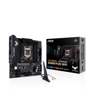 ASUS TUF GAMING B560M-PLUS WIFI Intel B560 (LGA 1200) mATX Motherboard PCIe 4.0, 2xM.2 slots, 8+1 Power Stages, 2.5Gb Ethernet WiFi 6 RGB