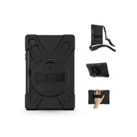 GENERIC Samsung Galaxy Tab S6 Lite Rugged Black Case - Shockproof, Dustproof, 360 Rotatable Hand Strap, 3 Layers Heavy Duty Protection