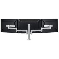 Atdec AWMS-3-137S4 Silver F-Clamp - Triple monitor arms on 400mm post with sliders