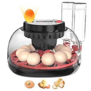 12 Egg Incubator with Automatic Turning, LED Display, Humidity & Temperature Control, Auto Water System & Built-in Egg Candler for Chicken, Duck, Quai