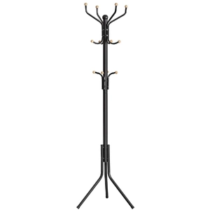 Metal Coat Rack Stand Hat Hanger, Black, 182cm