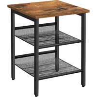 End Table Industrial Side Table Mesh Shelves