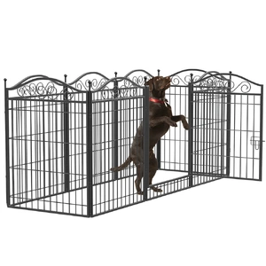 16 Panel Pet Playpen Gate Extension w/ Lockable Door Large Dog Cage