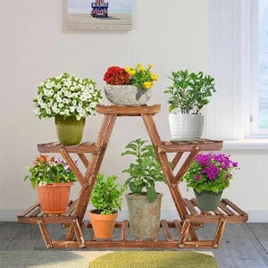 Wooden 6 Tier Plant Stand A-Frame Flower Pot Display Organizer