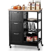 Kitchen Island Cart with Storage, Drawers, Shelves