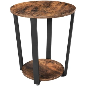 Industrial Iron Frame Round Coffee Table