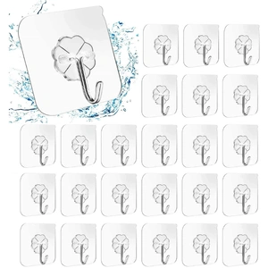 24 Packs Heavy Duty Adhesive Hooks Kitchen Wall Hooks