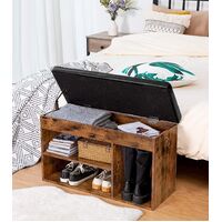Shoe Storage Bench with Padded Cushion,Flip-Open Storage Box and Adjustable Shelf for Entryway and Living Room