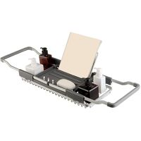Aluminum Extendable Bathtub Caddy Tray for Bathroom