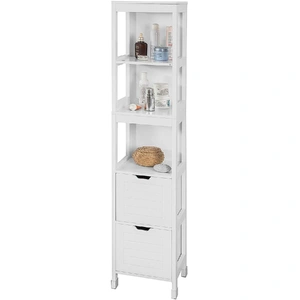 Freestanding Tall Cabinet with Standing Shelves and Drawers