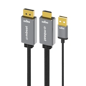 Tough Link 1.8m HDMI to DisplayPort Cable with USB Power