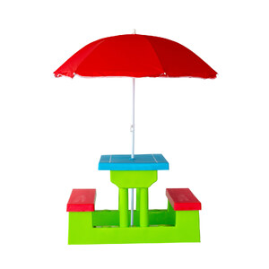Durable Kids Picnic Table Set with Umbrella