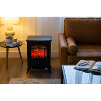 Electric Fireplace Heater w/ Real Flame Effect & 2 Heat Settings
