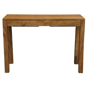 Amsterdam Solid Mahogany Timber 2 Drawer Desk (Light Pecan)