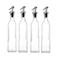 4PCS 500ml Olive Oil Vinegar Pourer Dispenser Cooking Glass Bottle Kitchen Tools